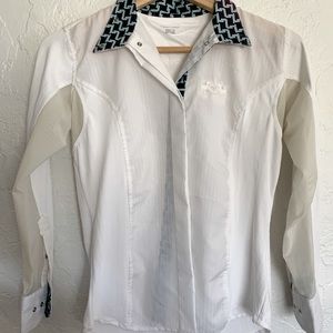 Equine Couture Girls Sz 10 Show Shirt LS Coolmax